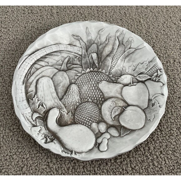 The Forge Hand Hammered Silver Fruit Design Small Decorative Plate - Picture 2 of 7